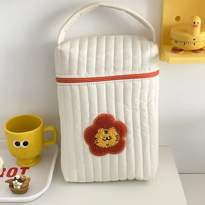 Baby Diaper Bag for Mom Cotton Bear Mommy Bags Nappy Diapers Organizer Zipper Women Handbags Maternity Bag Cartoon Beige Sac - 5