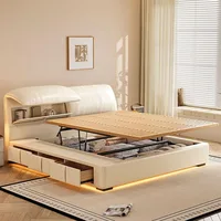 Lit de sommeil simple, design moderne et luxueux, gain de place, lit double queen size, lit de massage, meubles en bois avec rangement, meubles tendance 3