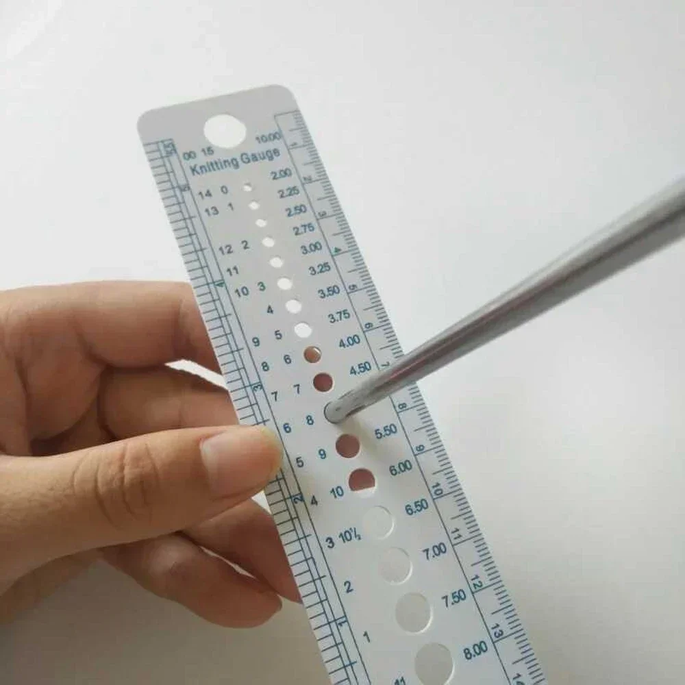 1Pc Rule Knitting Accessories Inch Sewing Ruler Plastic Ruler Needle Gauge Size Measurement Sewing Knitting Tool