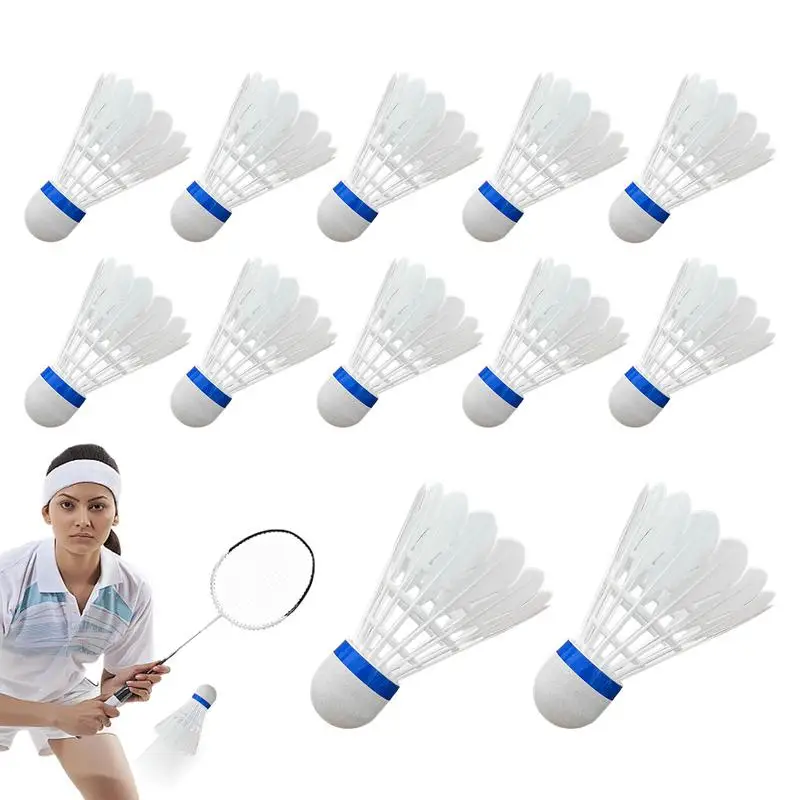 Badminton Sets For Backyards 12 Pieces Nylon Badminton Ball Sports Equipment Highly Stable Aeroplane Shuttlecock Sports Supplies