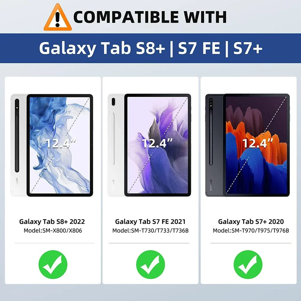 Coque Pour Tablette Samsung Galaxy Tab S7 FE 12.4" 2021 - Galaxy Tab S7 Plus 2020, Housse Angles