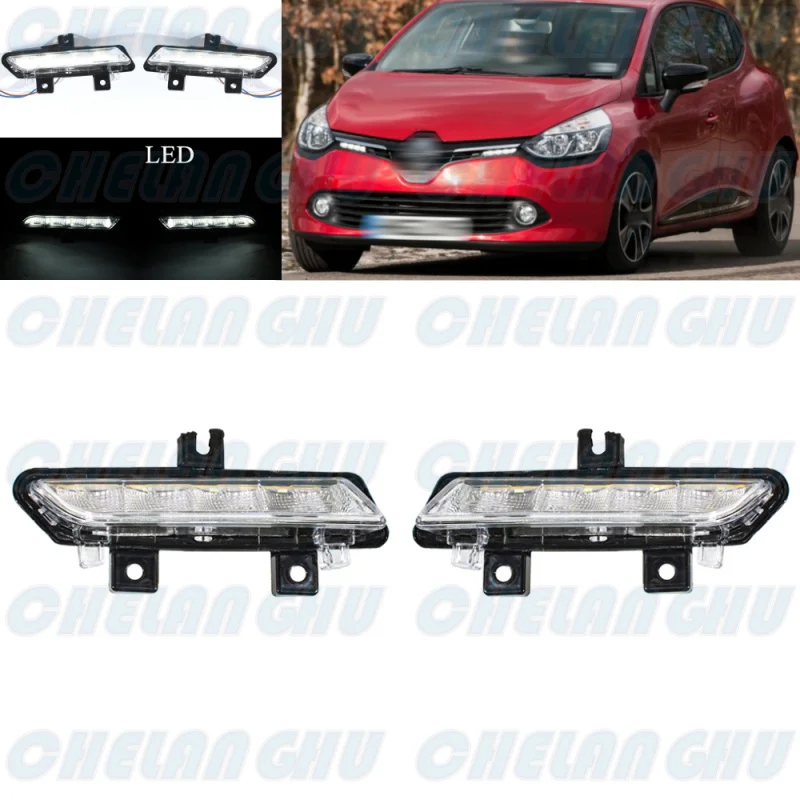 For Renault Clio 2012 2013 2014 2015 1 Pair Front Bumper LED DRL Daytime Running Light Lamp 266059493 266003864 led car lights,led lights