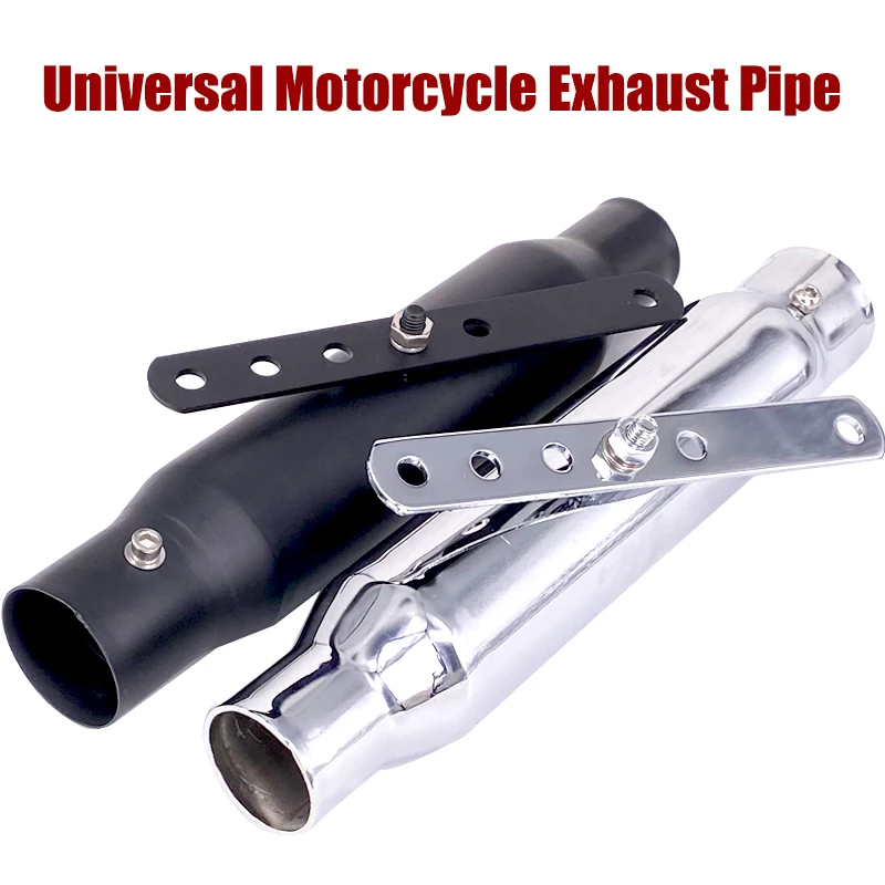 Universal Motorcycle Vintage Exhaust Pipe Muffler Silencer Black Universal For Harley Cafe Racer Custom Honda CG125 GN125