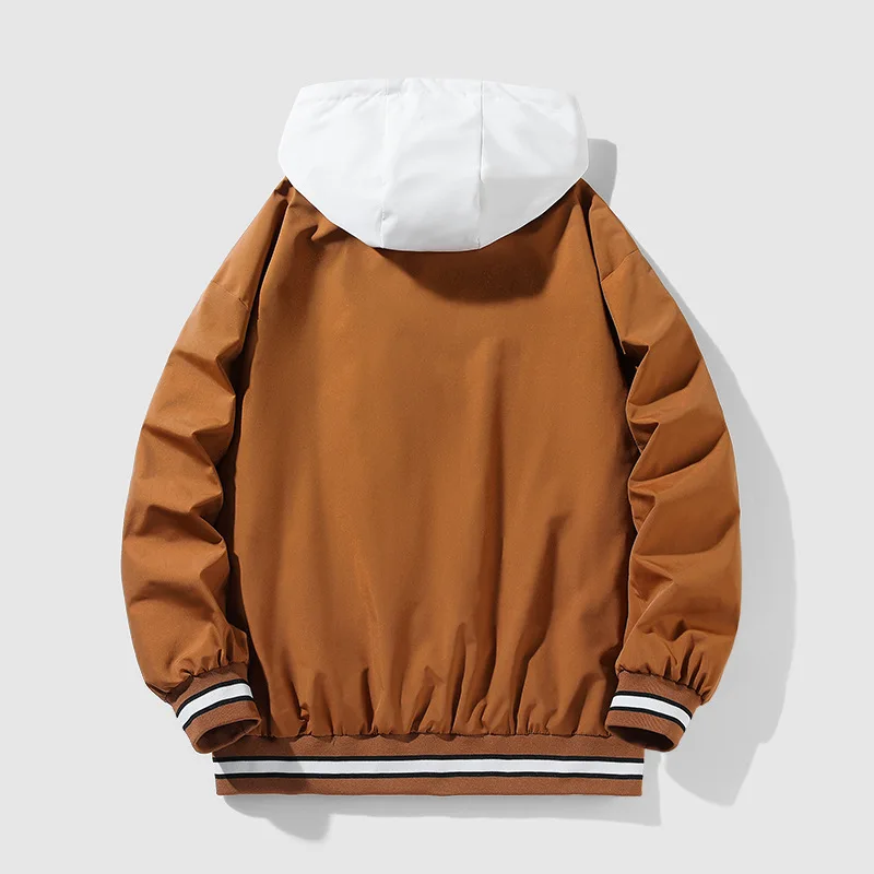 8XL Plus Size Fall Fake Two-Piece Jacket Men's Hooded Jacket
