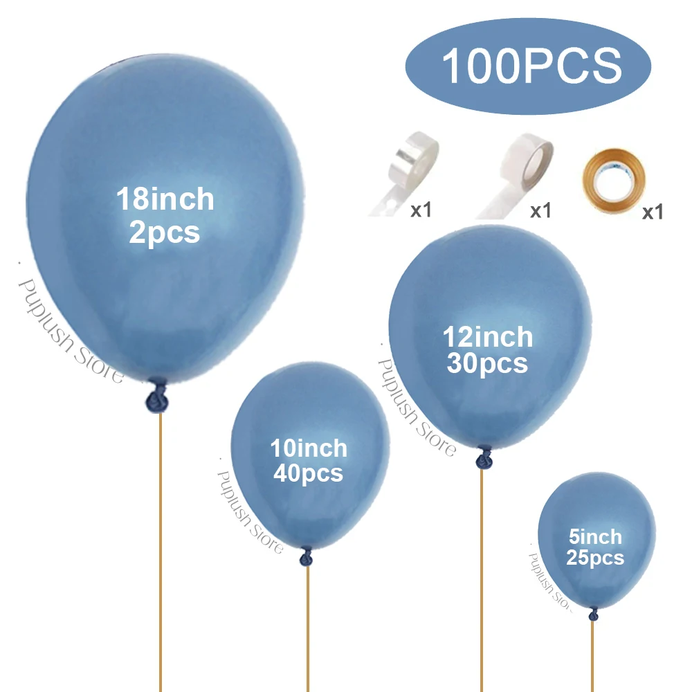 Set Decorazioni Per Baby Shower Blu Polvere, 60 Pezzi | Palloncini, Striscioni E Topper Torta Per Festa Bebè Maschio, Completo Di Tutto