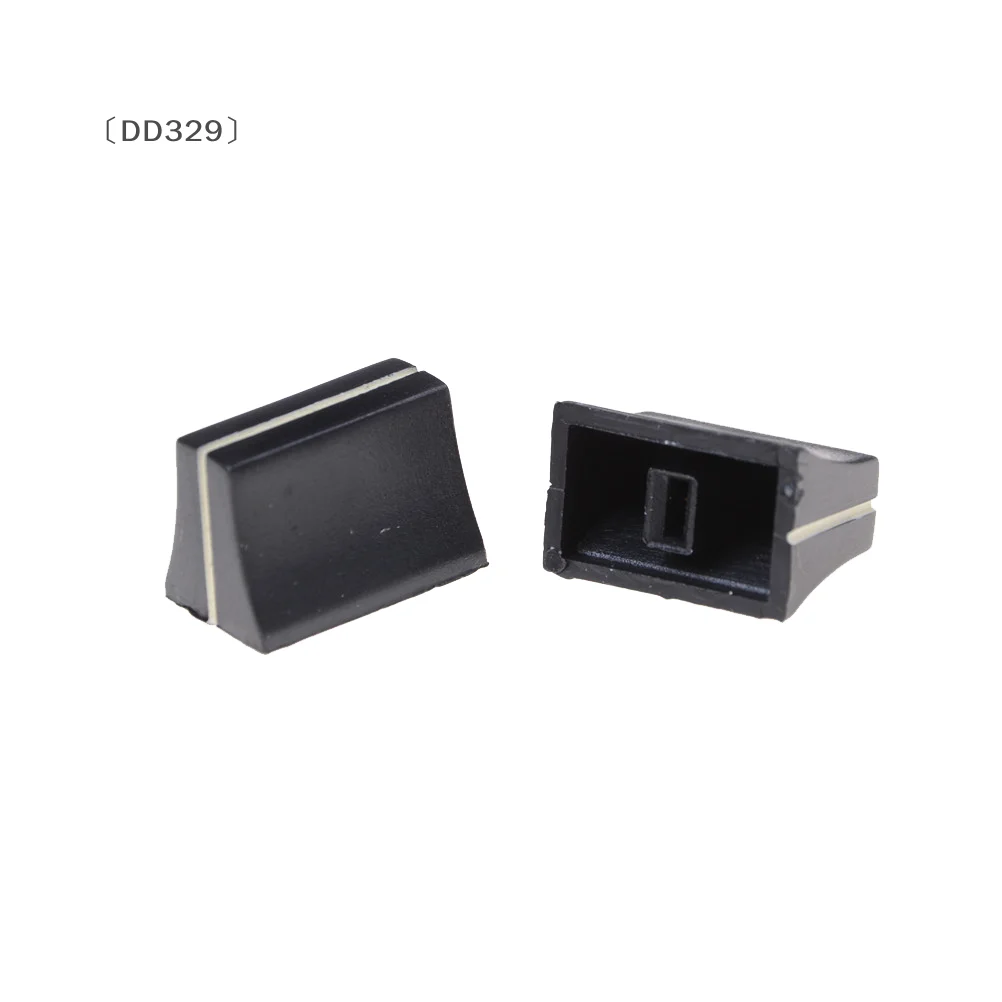 〔DD329〕10 Pcs Black Slide Potentiometer Mixer Fader Knob 19mmLx12mmW For 4mm Shaft
