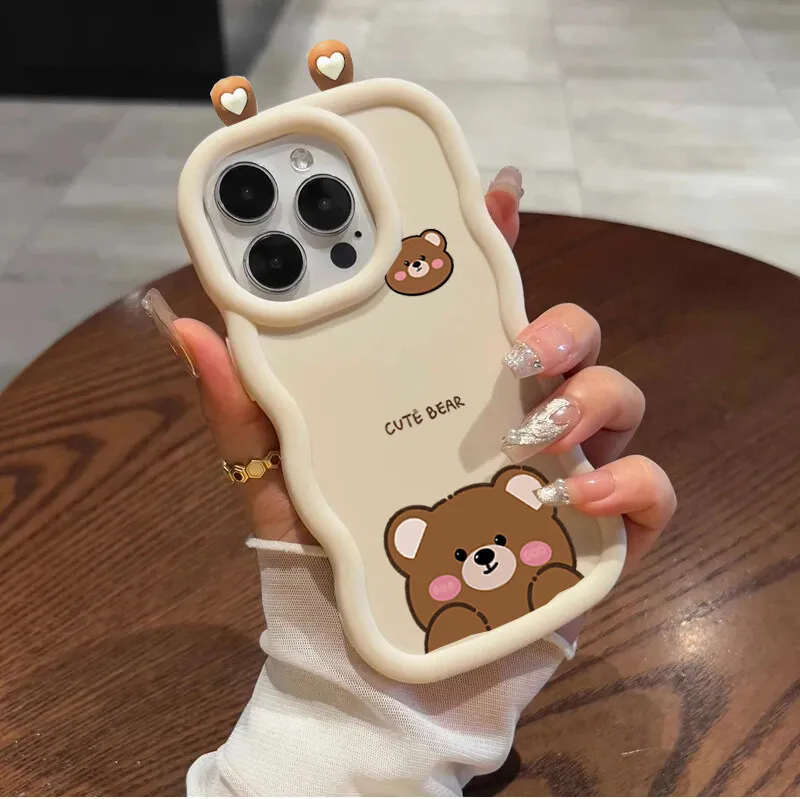 Soft Cute 3D Animal Eyes and Ears TPU Phone Case Cover