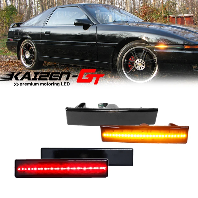 sukker en kreditor dele Front Amber / Rear Red Led Car Bumper Side Marker Lights For 1986-1992 Toyota  Supra Mk3 A70 Fender Flare Light Turn Signal Light - Signal Lamp -  AliExpress