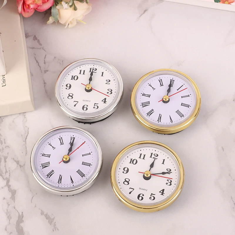 홈 클래식 제작 쿼츠 무브먼트 시계, 원형 시계 헤드 삽입 로마 숫자, 시간당 시계, 아라비아 숫자, 2-1/2 인치 (65mm)