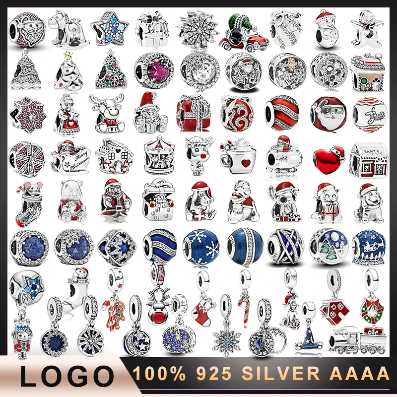 

charm 7 100% 925 Sterling Silver Classic Christmas Collection Beads Charm Fit Original Design Bracelet 1:1 Model With Logo