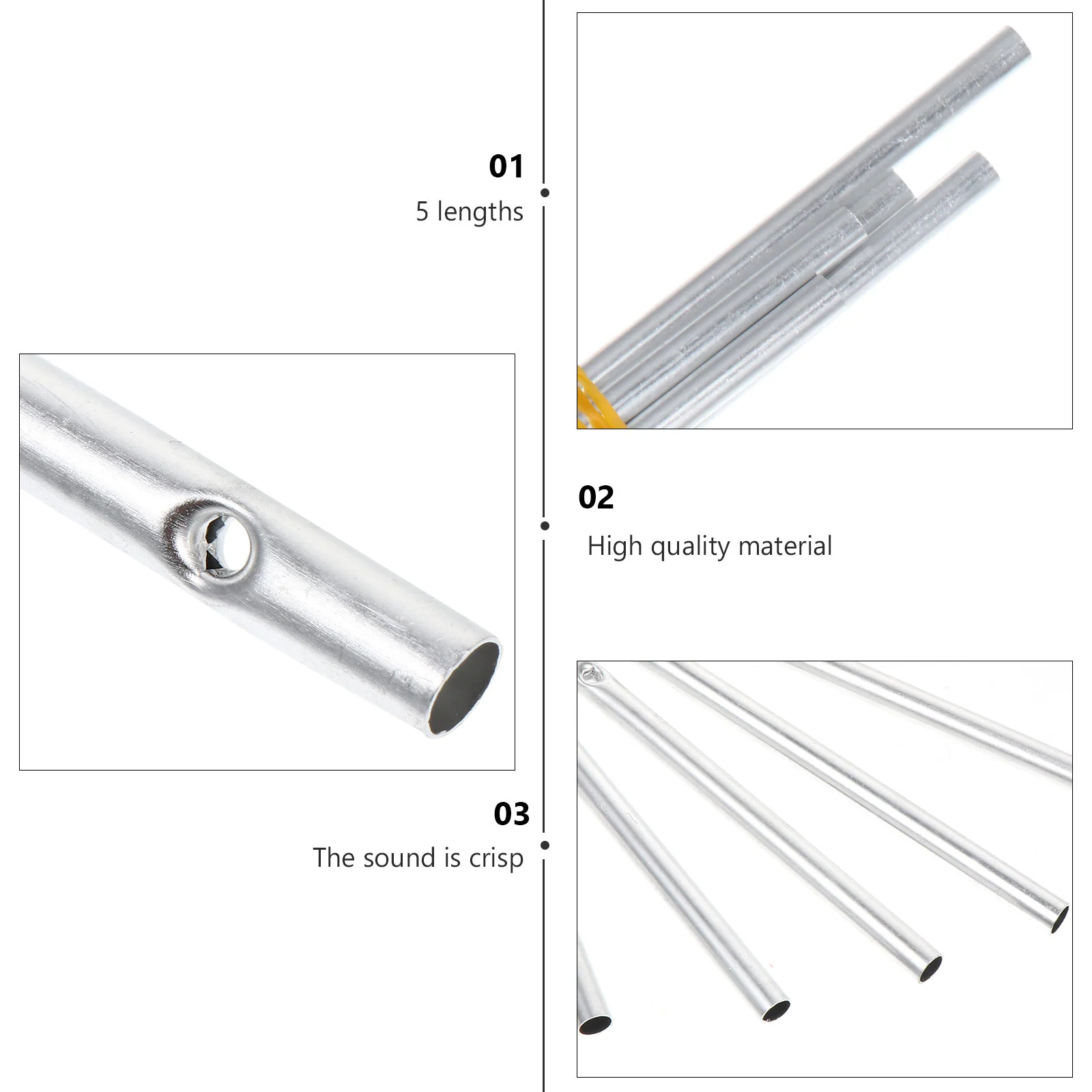 25/30Pcs Different Length Wind Chime Tubes Set Silver Tone Empty Wind Chime Making Kit For Home Decoration DIY Tubes