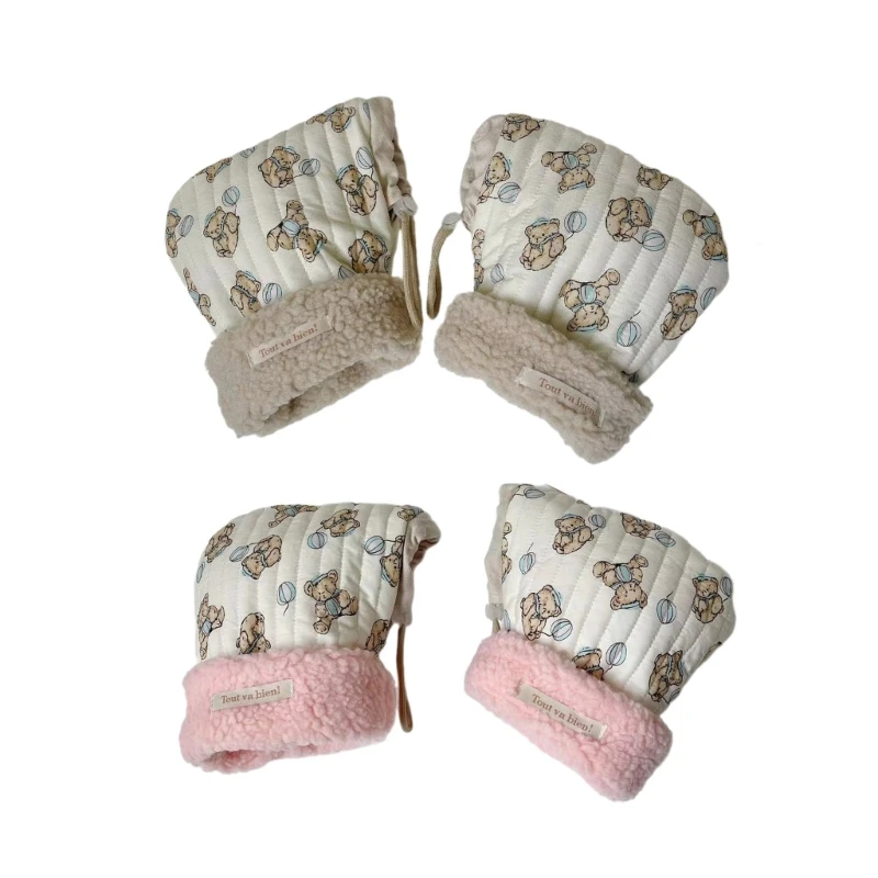 

1 Pair Cartoon Bear Scooter Gloves Children's Car Mittens Warm Gloves