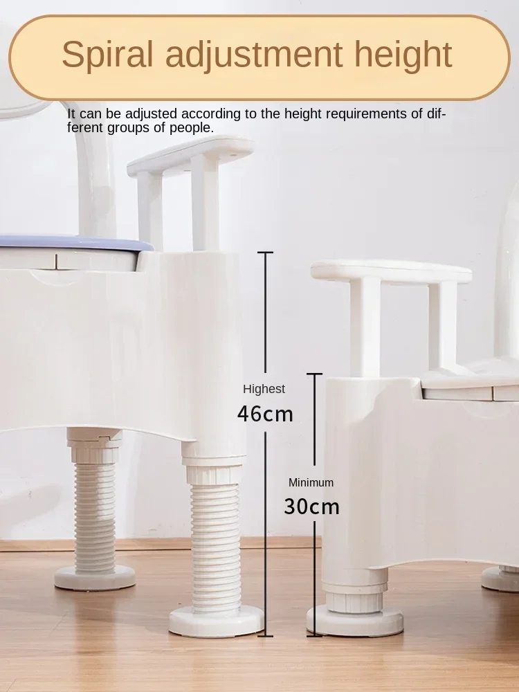Adjustable Height Mobile Toilet, Anti-Rollover Urinal Basin, Portable Lift Chair for Pregnant Women,   Senior Bathroom Aid 5