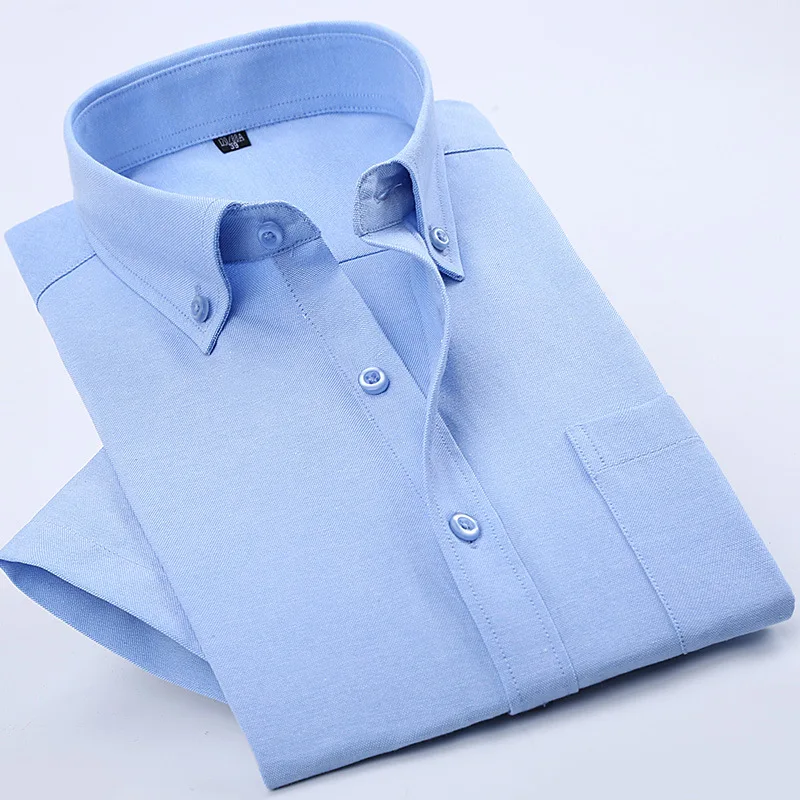 

Oxford Square Summer Men Solid Short Sleeve Shirt Fashion Casual Shirts Comfortable Multicolor Shirts For Male