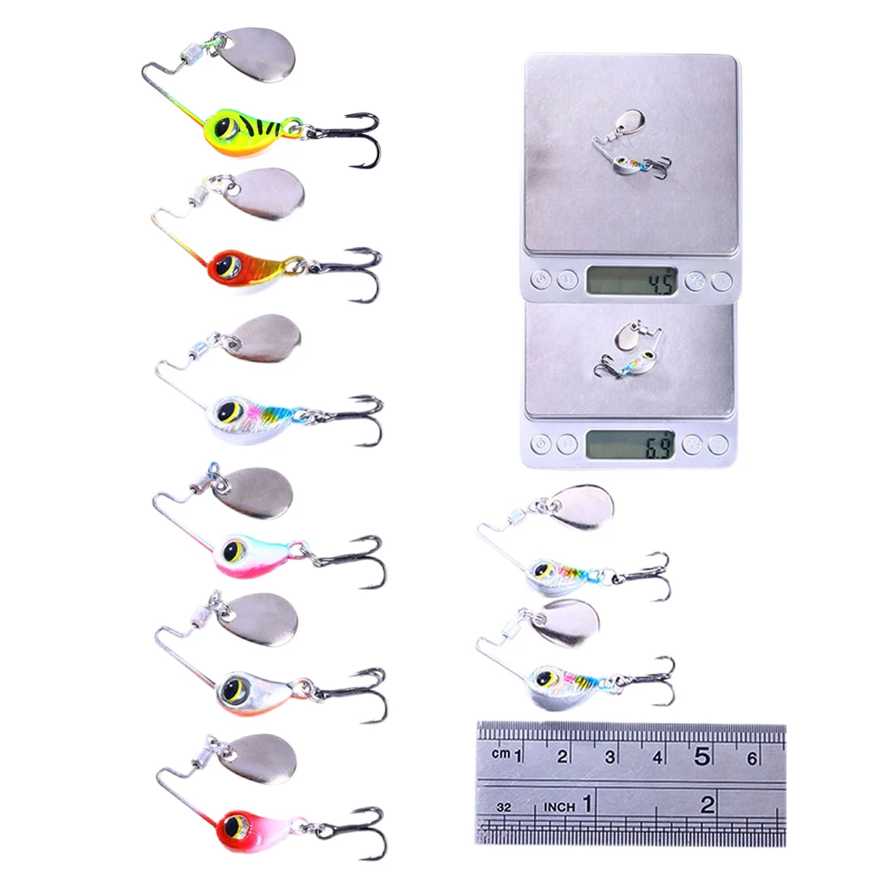 

1PCS Min VIB Metal VIB 4g/8g Fishing Lures Hard Lure Mini Wobblers Treble Hook With Rotating Spoon Fishing Tackle