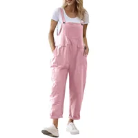 Women Jumpsuits Casual Comfortable Women Pants Solid Color Pocket Jumpsuit Spring Summer Button Jumpsuit Ropa de mujer ofertas