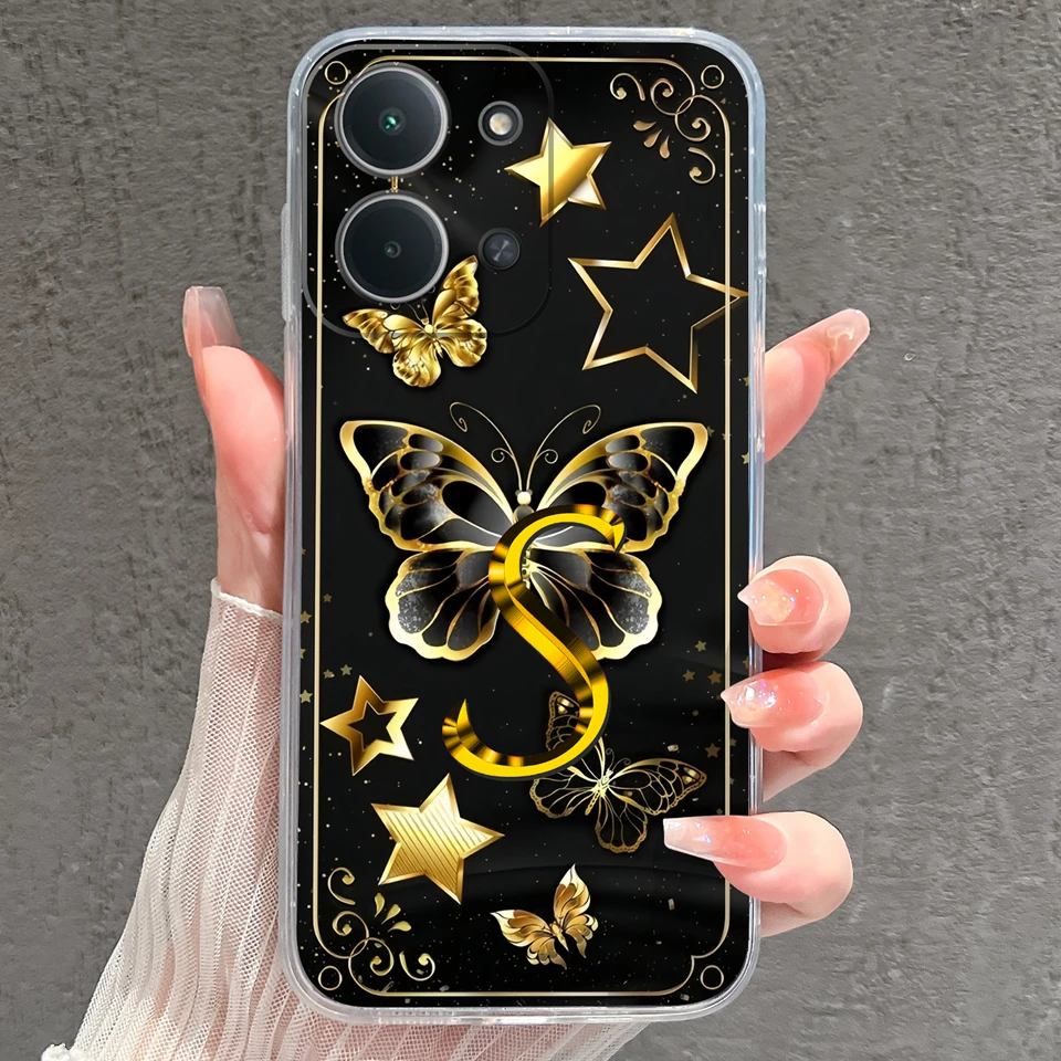 Yellow Star Butterfly Soft Transparent Phone Protector Case