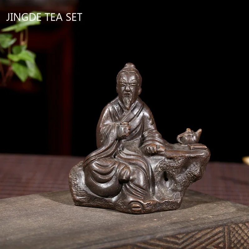 Chinese Tea Table Yixing Purple Clay Tea Pet Ornaments Handmade Sculpture Decoration Art Decor Crafts Teaware Gifts tea pet ornaments