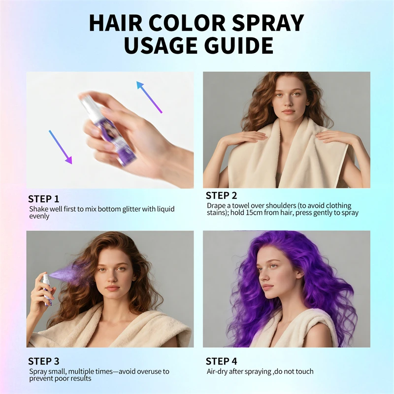 Hair Color Spray Temporary Diy Hair Dye Spray Halloween Party Costume Instant Styling Disposable Tools 30ml