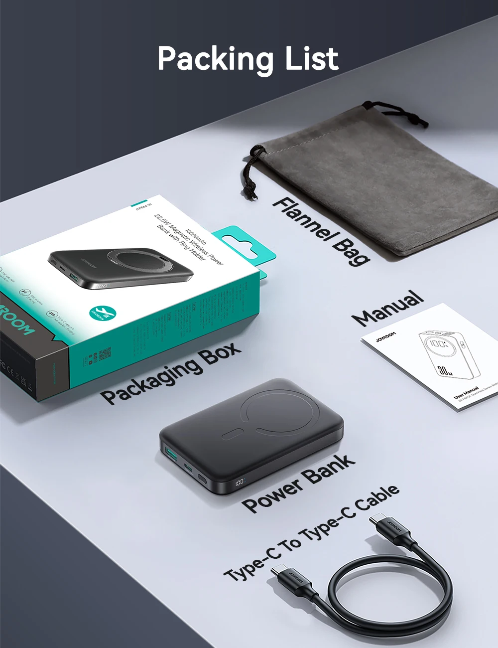 10000mAh Power Bank For MagSafe 15W Wireless Charging Magnetic Power Bank 22.5W