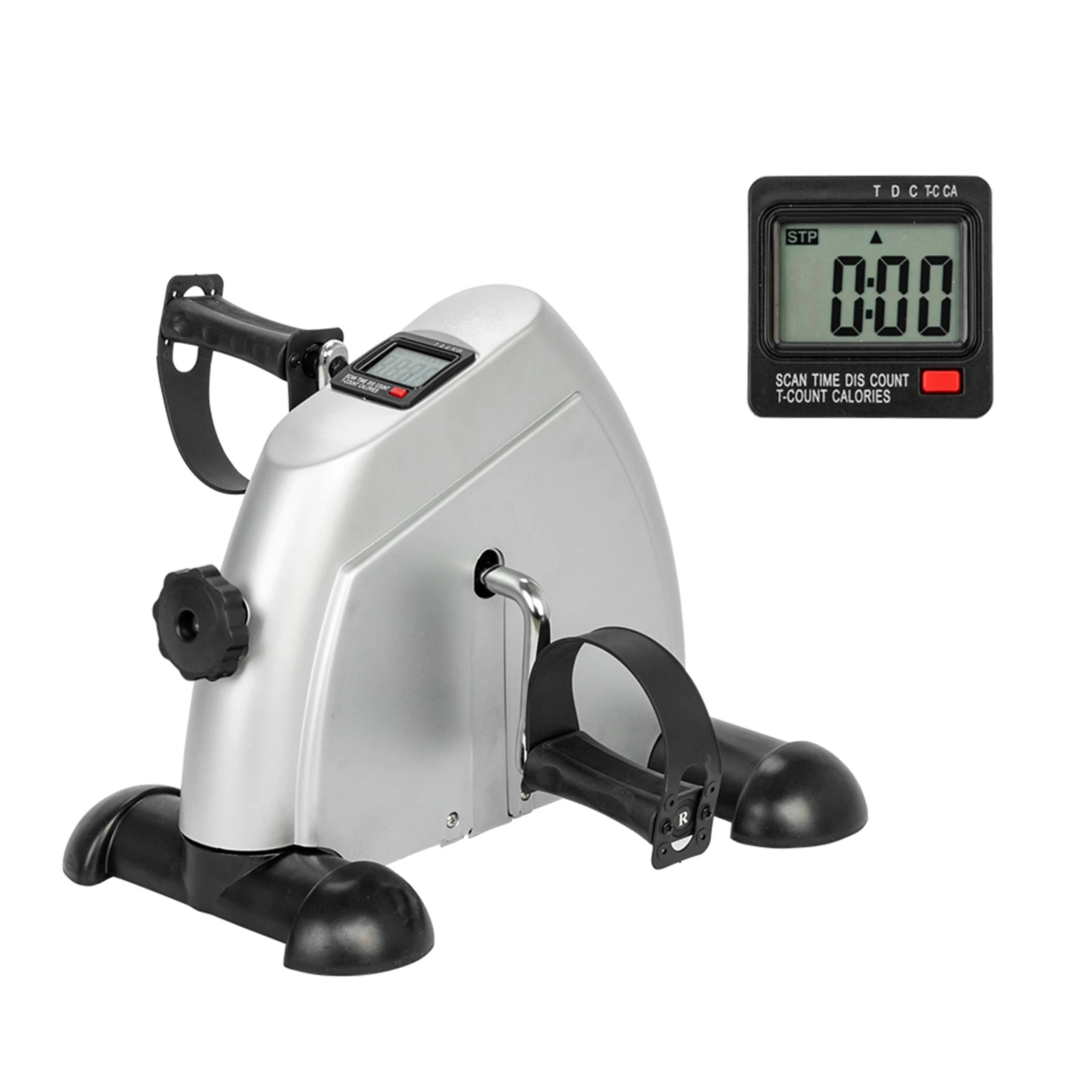 Mini Exercise Bike Static Bike Under Desk Pedal Exerciser Adjustable Magnetic Resistance Arm Leg Trainer LCD Display Home Gym