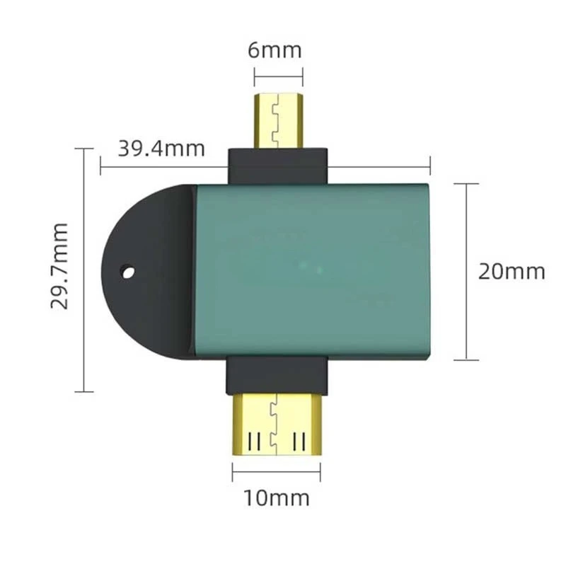 4K 60Hz 알루미늄 합금 HD 어댑터 2 in 1 휴대용 마이크로 미니 HDMI 변환기 (노트북, 카메라, 프로젝터, 휴대폰, HDTV용)