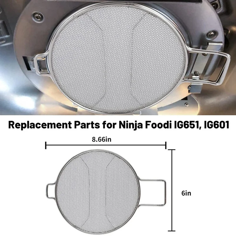 Stainless Steel Splatter Shield for Ninja Foodi IG651, Air Fryer  Accessories for Ninja Foodi Smart XL Pro 7-in-1 Indoor Grill, Replacement  Parts for
