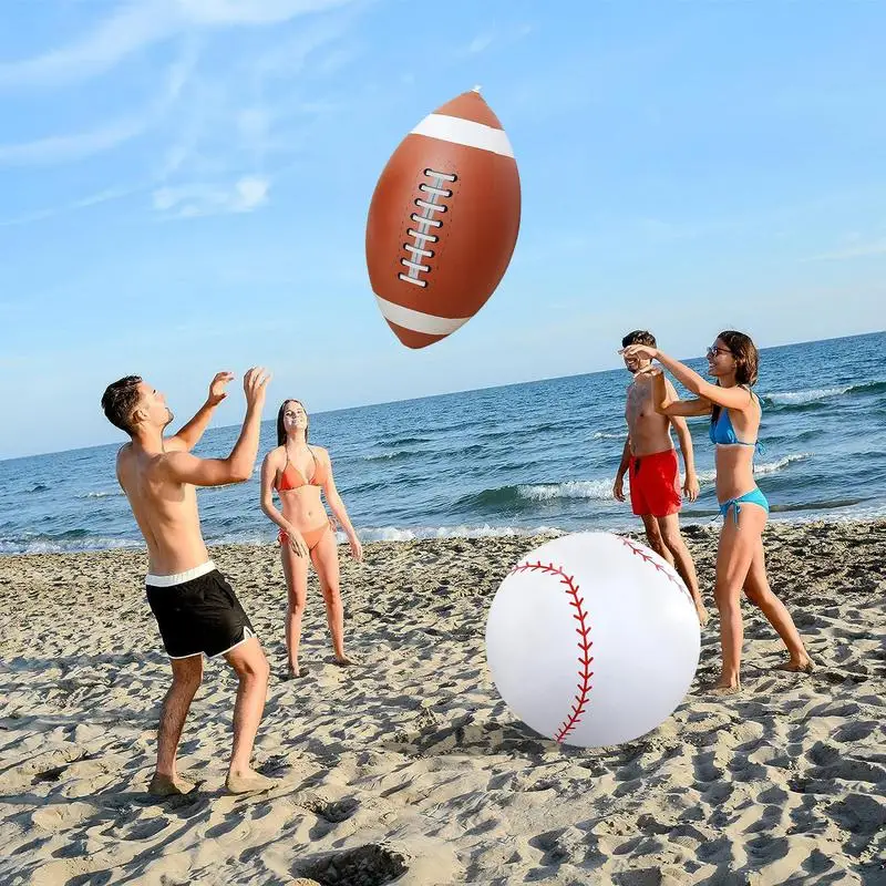 

Inflatable Football For Kids Football Inflatable Beach Toy Foldable Design Pool Toy For Baseball Parties Backyard Sports Game