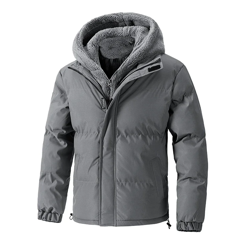 8XL puffer jacket mens thick warm plus size winter jacket men cotton fleece padded hooded parkas fake two piece coats outwear cotton jacket parkas coat parka coat puffer jacket