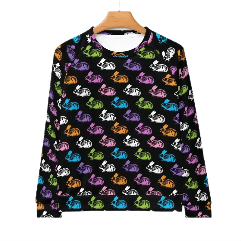 

Cartoon Rabbits Graphic Sweatshirts Funny Cute Animal Hare 3D Print Pullovers For Men Clothes Casual Streetwear Boy Long Sleeve