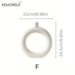 Nordic Circular Ceramic Vase - Modern Home & Office Decor Accent (As photo shows 5)