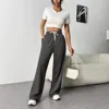 Lazy Style Wide Leg Pants with Women's Pockets Loose Drawstring Sports and Casual Floor Pants 5
