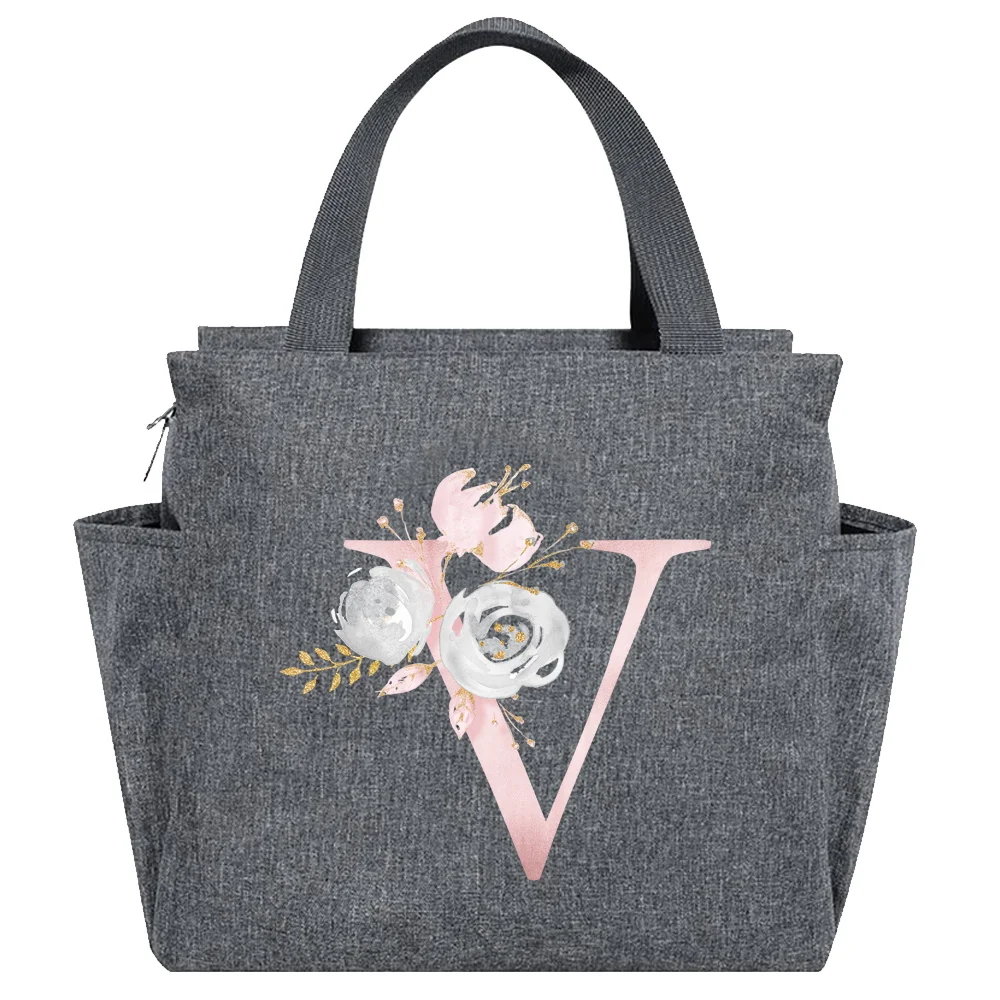 Insulated Canvas Lunch Tote - Thermal Food Picnic Bag