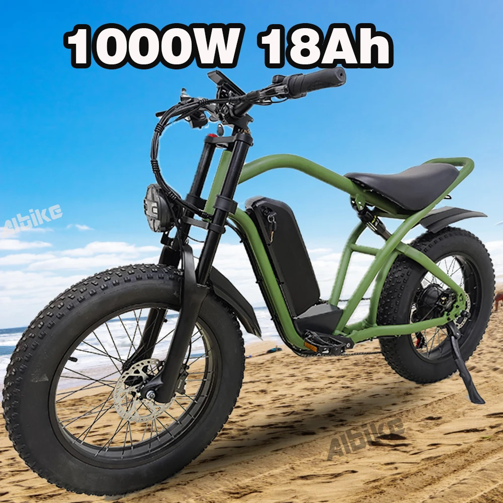 Rower elektryczny dla dorosłych 45 km/h Ebike 1000W 20 "gruba opona z 48V 18Ah wymienna bateria