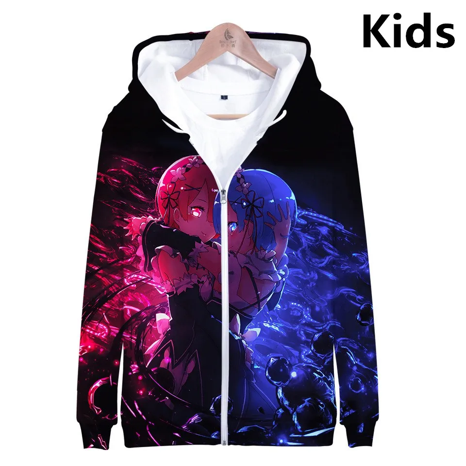 

Japan Anime Re:zero Twin Maid Ram Rem 3D Print Boys/Girls Hoodies Sweatshirts Casual Harajuku Kids Hoodie Hip Hop Pullover Tops