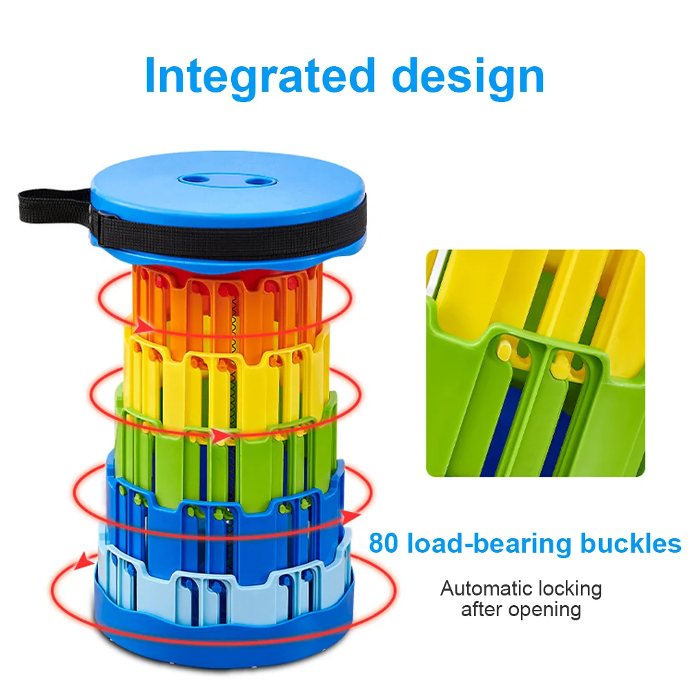 Telescopic Stool, Portable Folding Camping Outdoor Collabsible Stool Lightweight Chair Adjustable Seat — view 5