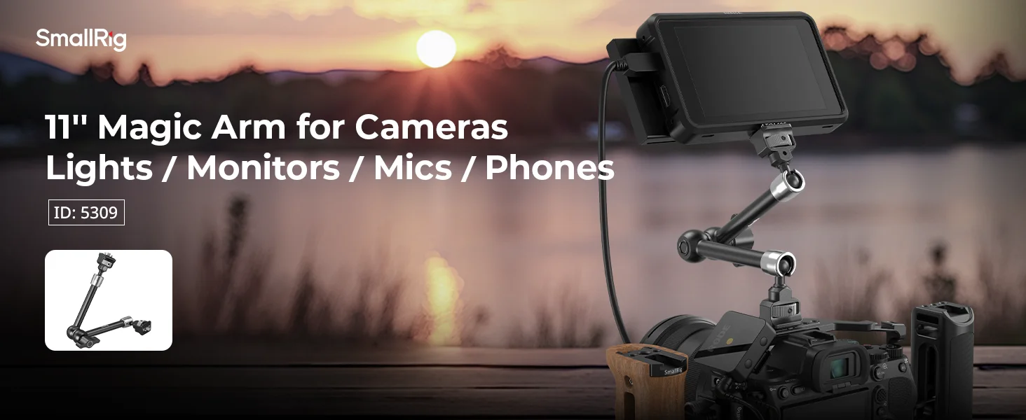 SmallRig 7/11 Zoll Magic Arm-Unterstützung mit 1/4"-20 Schrauben und einziehbaren Stiften für Monitore, Videoleuchten, Smartphones und Action-Kamera – Detail 1