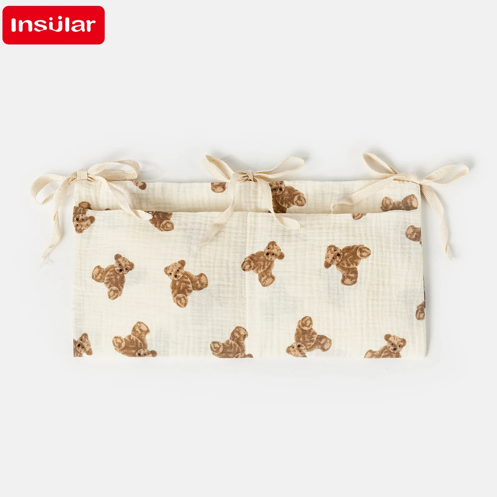Organizer per culla culla Caddy Bed Storage Bag 2 tasche comodino appeso pannolino organizzatore in puro cotone per pannolini giocattoli abbigliamento