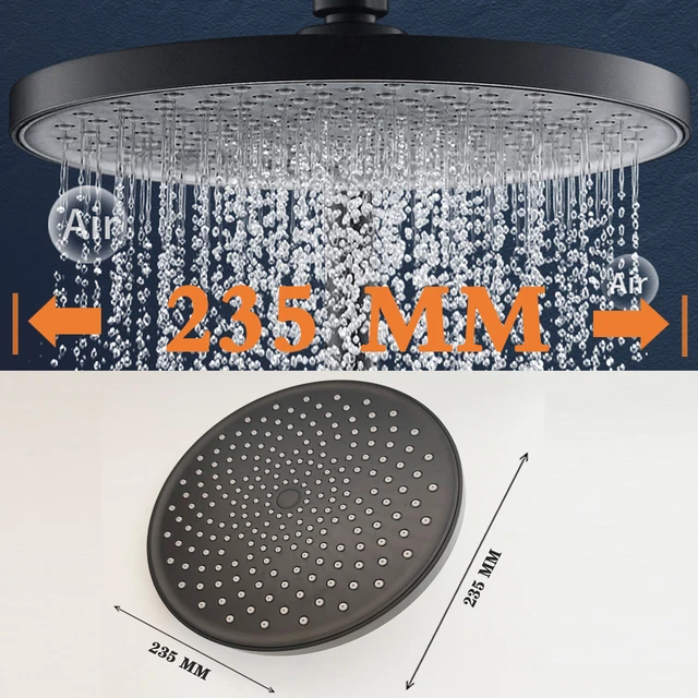 Cabezal de ducha grande, alcachofa de lluvia de techo, accesorios de baño,  alta presión, 10 pulgadas - AliExpress