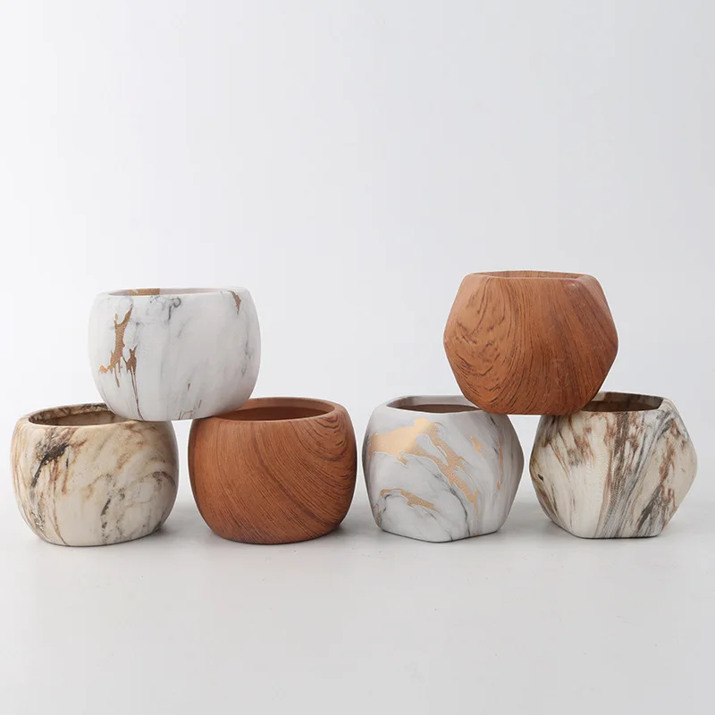 

Ceramic Water Transfer Succulent Flower Pots Creative Nordic Gardening Art Vase Home Office Decorations Gardening Supplies