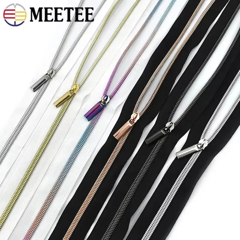 2/5/10M 3# 5# Nylon Zippers Luggage Strap Instant Zipper Slider Puller Clothing Closures Zips Roll Coil for Bags Zip Repair Kit