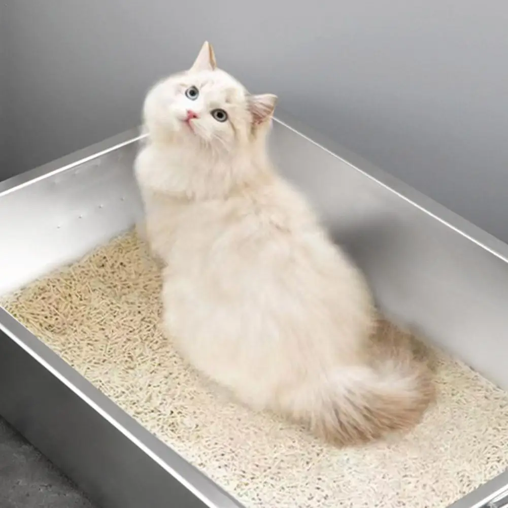 스테인레스 스틸 고양이 쓰레기통, 고양이 카페 반밀폐형 쓰레기통, 초대형 커버, 스플래시 방지 변기, 간편한 청소