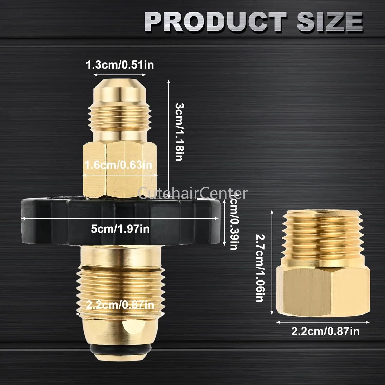 Soft Nose POL Propane Gas Tank Adapter Plug Brass Valve Full Flow 3/8
