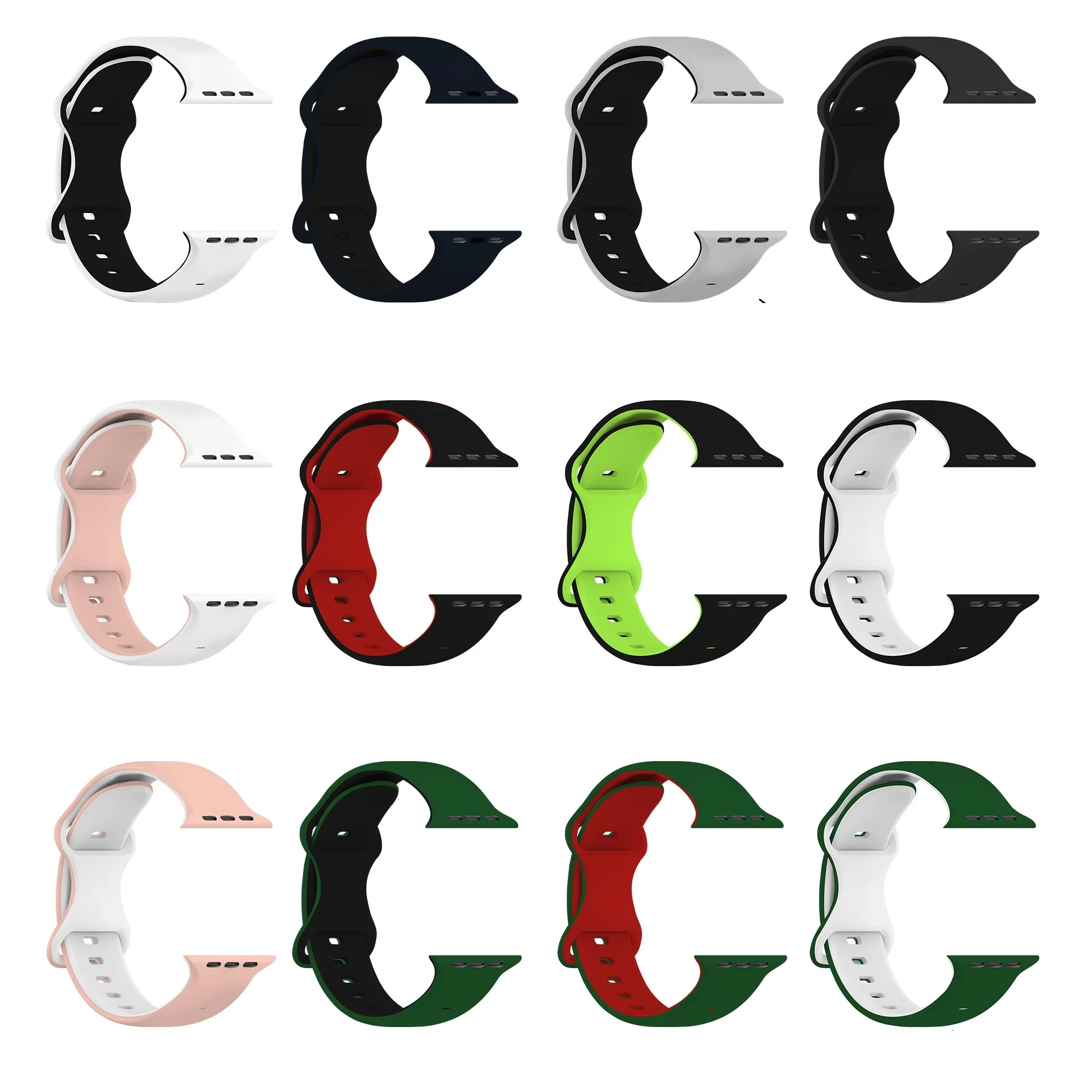 Cinturino per iWatch 42/44/45/49mm 38/40/41mm Cinturino sportivo in silicone alla moda per orologi serie Ultra2 Se 9/8/7/6/5/4/3_voghion.com