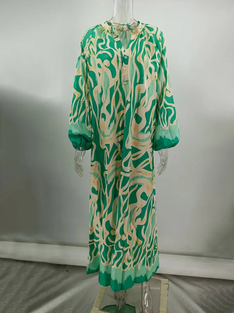 Vintage Deep V-neck Kaftan