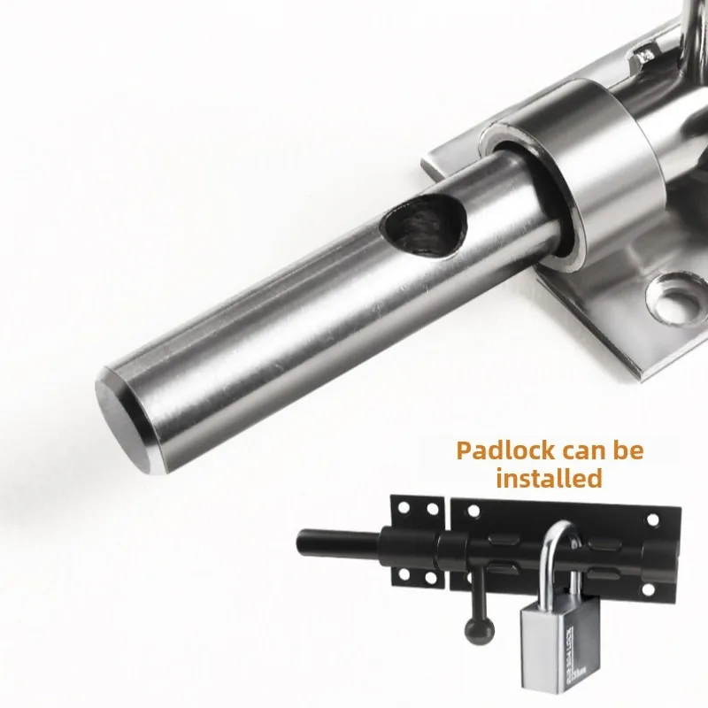 1PCS Edelstahl Tür Latch Solide Schiebe Bolzen Latch Home Hardware Tor Sicherheit Wc Türschloss – Detail 5