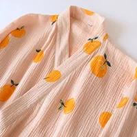 Japanese kimono dressing gown spring and autumn ladies cotton crepe cloth thin summer bathrobe home service sleepwear bath robe - Image 4