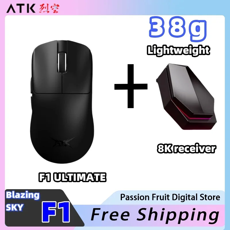 ATK Blazing Sky F1 Bluetooth Mouse PAW3950Ultra Nordic 52840 Mouse 