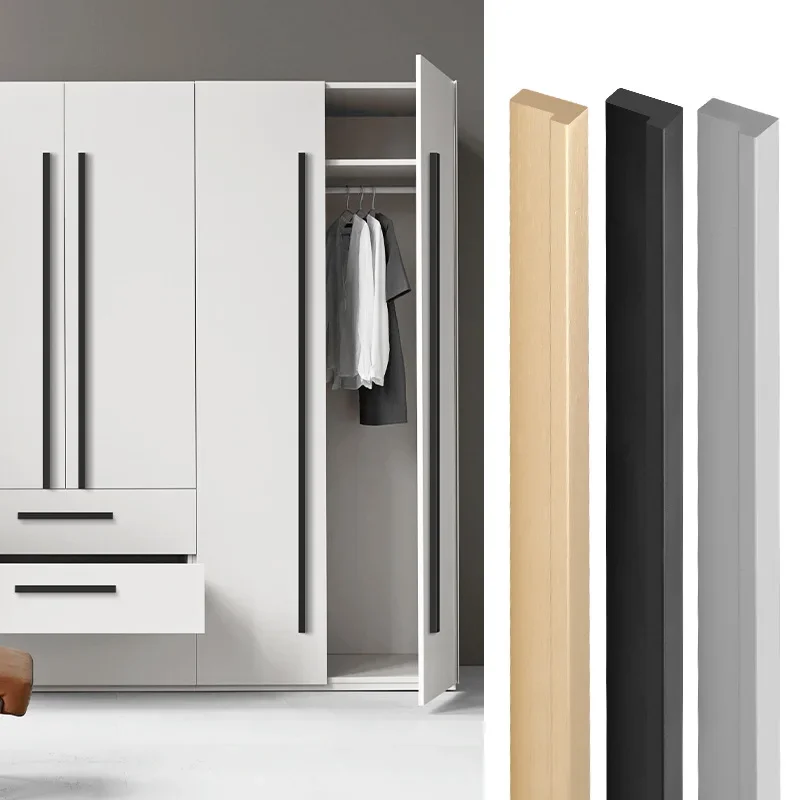 Maniglie Per Mobili Moderne In Oro Anodizzato - Lunghezza Da 80 A 1000 Mm, In Alluminio Solido