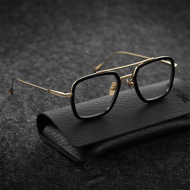 Tony Stark Robert Downey Men Women Sunglasses Square Frame Transparent Lenses Sun Glasses Male Ladies Eyewear Free_voghion.com